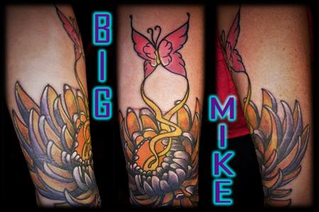 Tattoos - Butterfly & Chrysanthemum - 130891